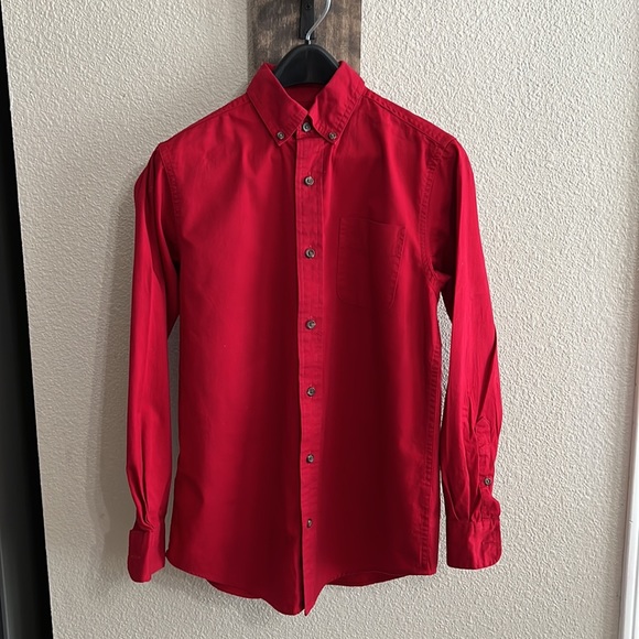 Class Club boys red long sleeve button down dress shirt - Picture 8 of 16